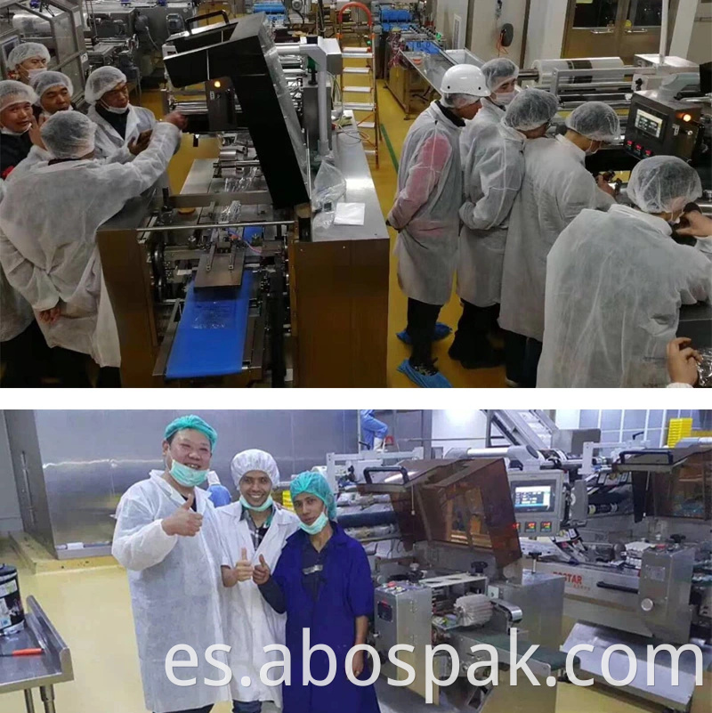 Máquina de envasado de llenado y sellado de bolsas de plástico para alimentos con flujo de pasta de espagueti